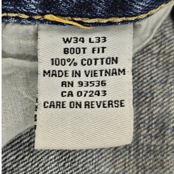 MARC ECKO XO.72 TIME SQUARE MEN'S BLUE DISTRESSED BOOT FIT JEANS SIZE W34 x L30 - Picture 4 of 16